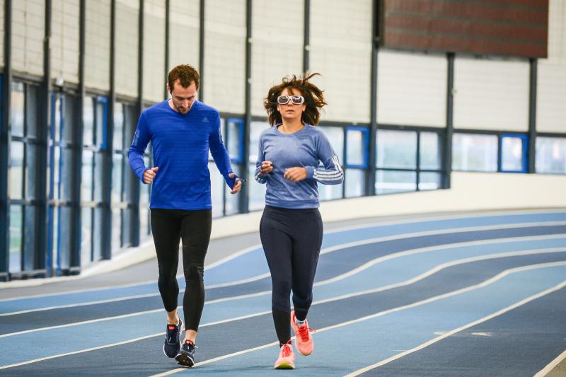 Course à l’aveugle pour Stéphane Diagana et Estelle Denis